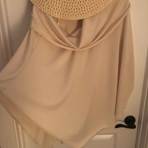 Cream Cowl Neck Poncho
